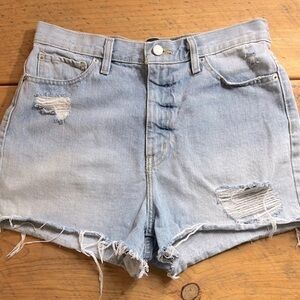 BDG Urban Outfitters | Girlfriend Distressed High-Rise Denim Jorts Shorts | 29